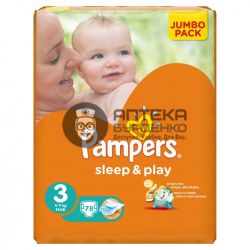 Фото товара Памперс (pampers) подгузники sleep & play midi 5-9 кг 78 шт.