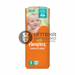 Фото товара Памперс (pampers) подгузники sleep & play midi 5-9 кг 58 шт.