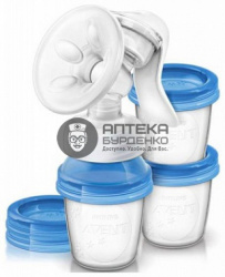 Фото товара Avent 86540 Молокоотсос ручной Natural с контейнерами SCF 330/13